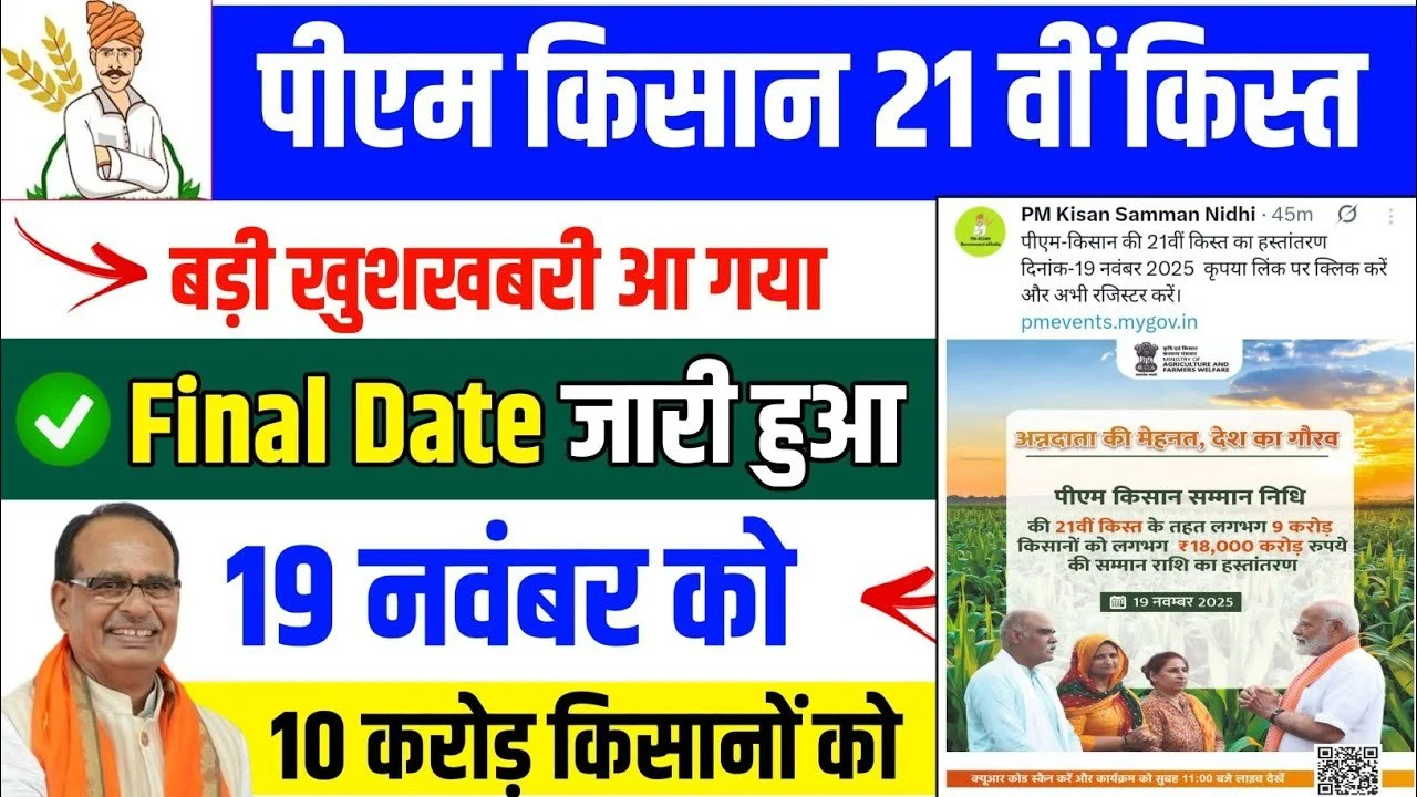 PM Kisan 21th Installment Date