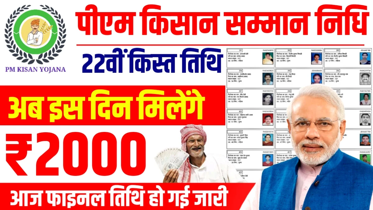 PM Kisan Yojana 22nd Kist Date